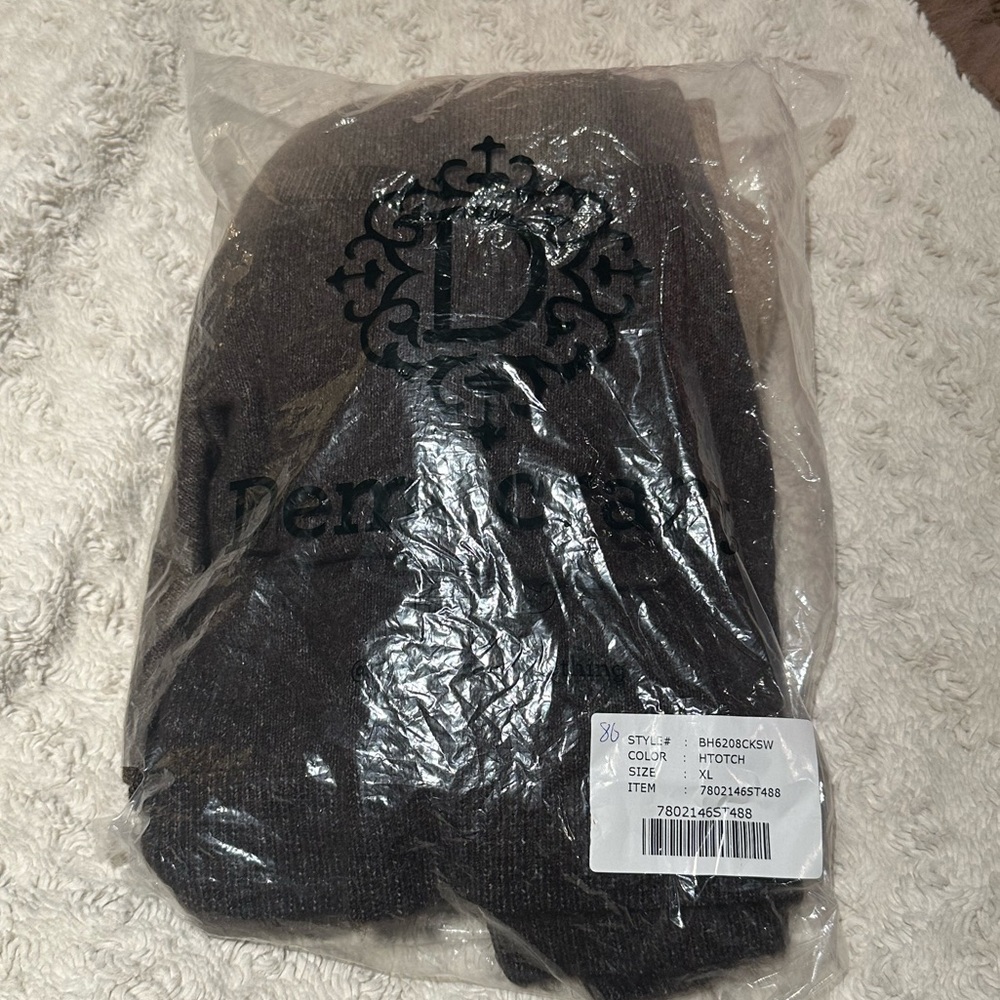 DEMOCRACY size XLARGE Ombré Oatmeal & Charcoal Cardigan Sweater NEW - Picture 10 of 12